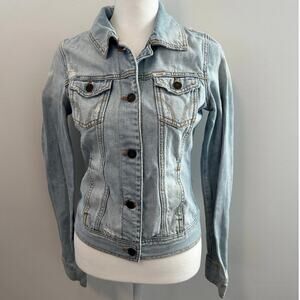 Y2K Hollister Company Distressed Denim Button Up Jacket